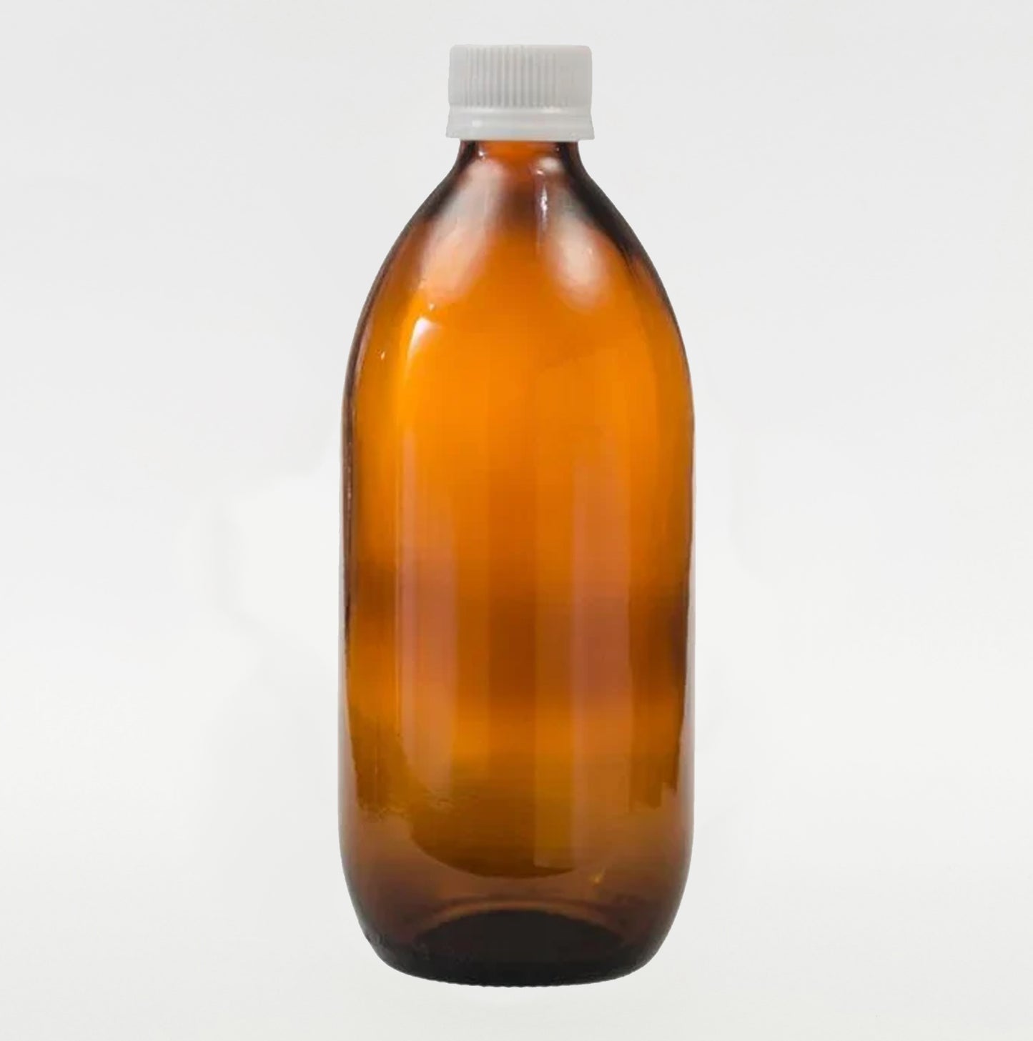 500ml Amber Glass Bottle with Tamper proof White Cap