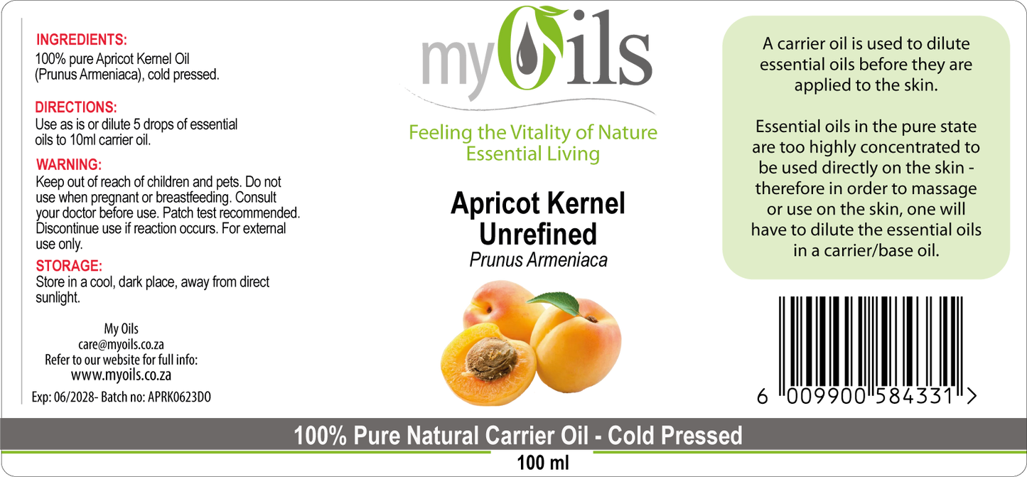 Apricot Kernel (Unrefined) Carrier Oil - 100ml