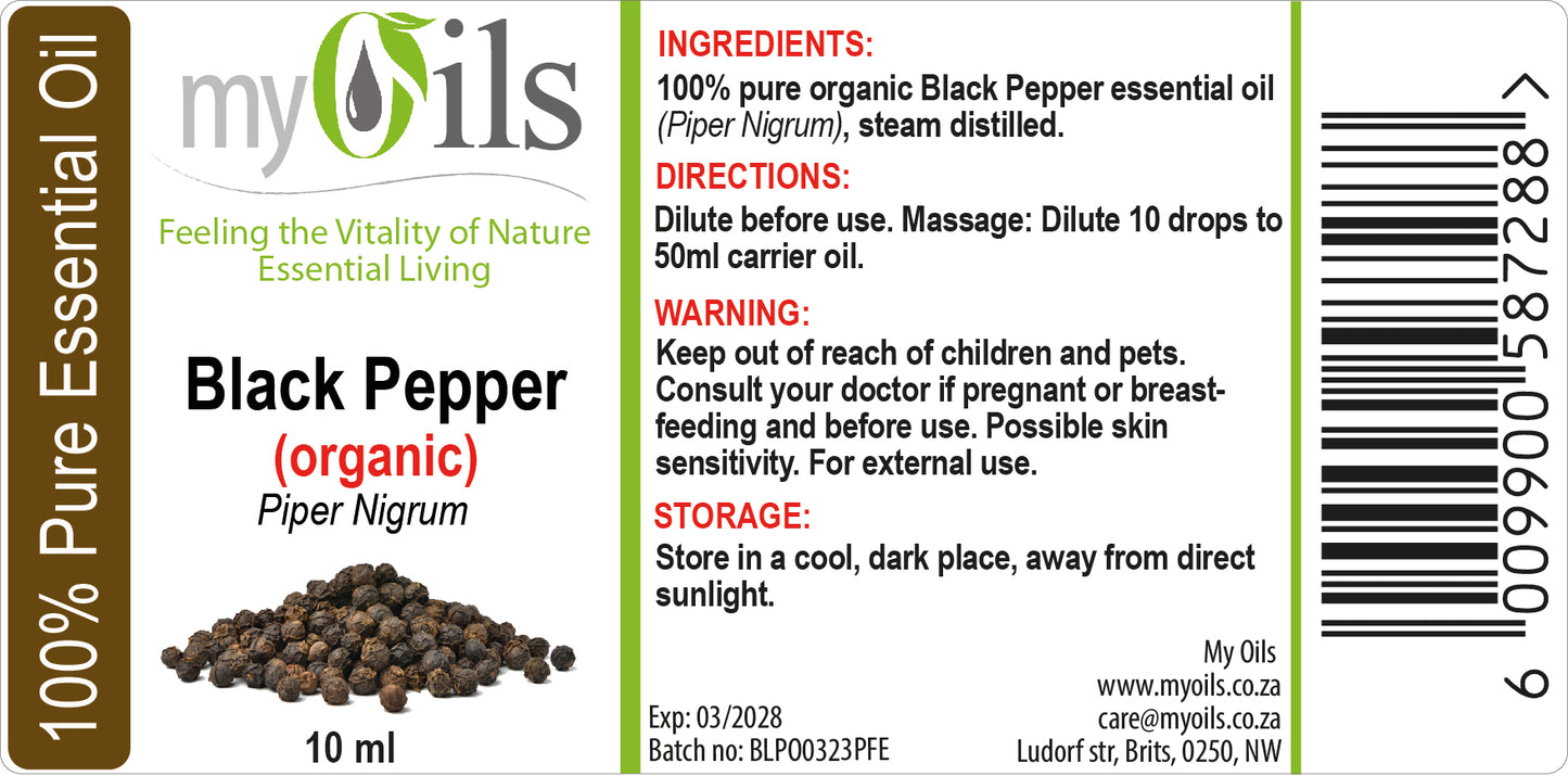 Black Pepper (Organic) Essential Oil - 10ml