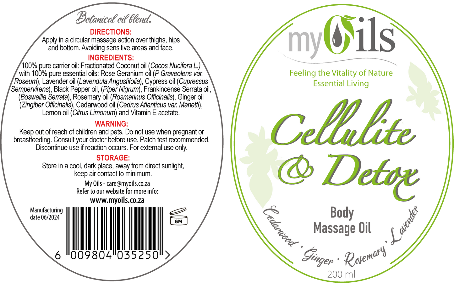 Cellulite and Detox Body Massage Oil - 200ml