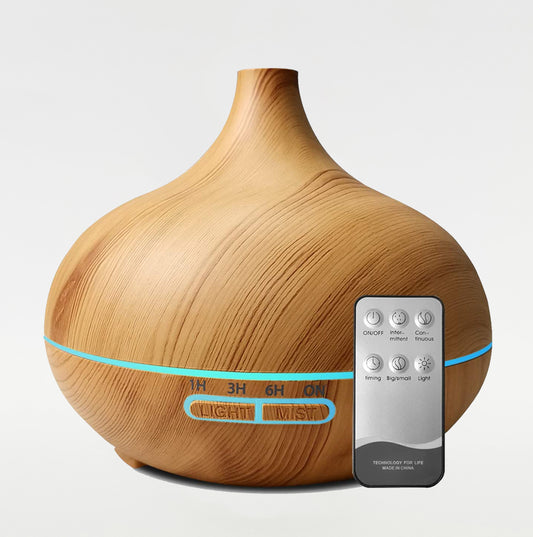 Aroma Diffuser Ultrasonic Air Humidifier LED Remote Control - 550ml