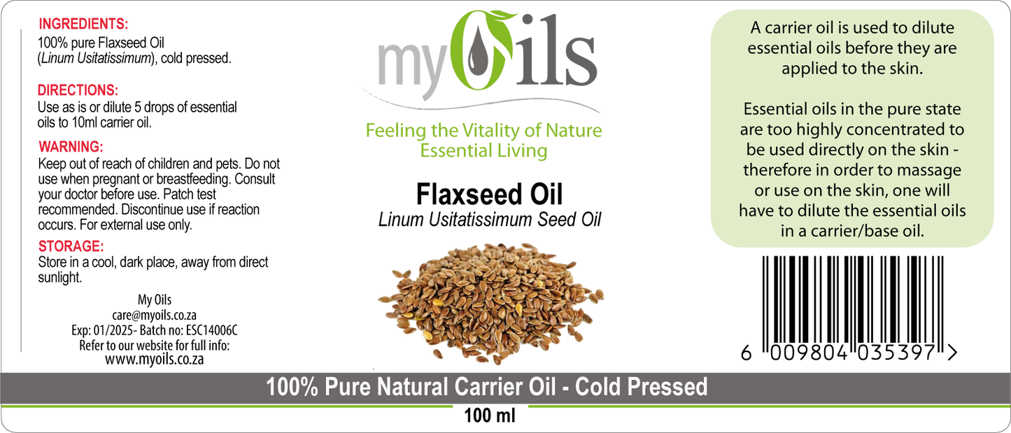 Flaxseed Carrier Oil - 100ml