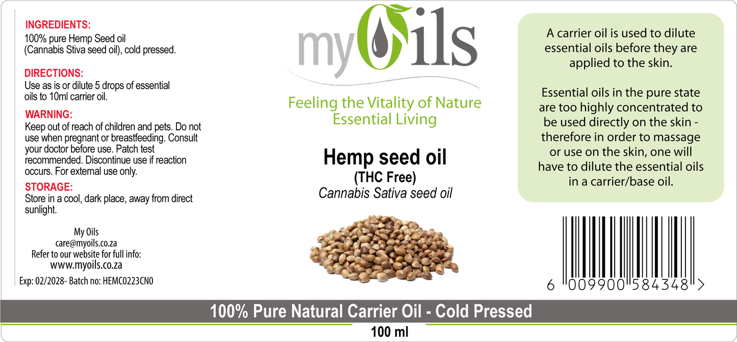 Hemp Seed Carrier Oil - 100ml