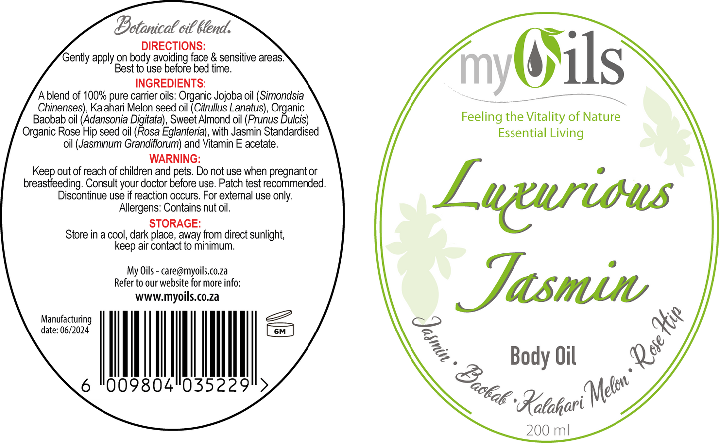 Luxurious Jasmin Body Oil - 200ml