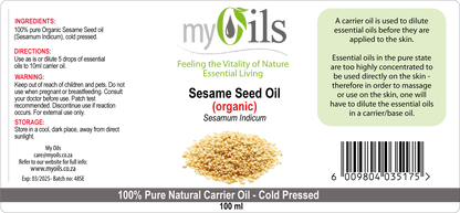 Sesame Seed (Organic) Carrier Oil - 100ml